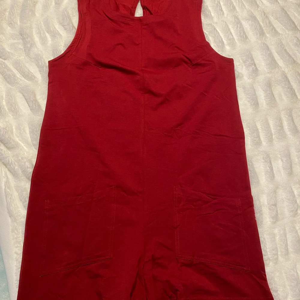Sleeveless Burgundy Jumpsuit - Picture 4 of 12